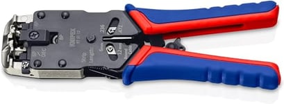 Knipex Crimping Pliers for Western plugs burnished, with multi-component grips 200 mm 97 51 12