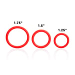 California Exotic 3 Different Sized Red Cock/Penis Tri-Rings Set
