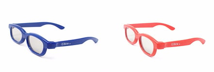 1 Blue 1 Red Kids 3D Childrens Glasses for Passive TVs Cinema Projectors