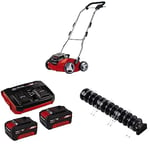 Einhell Power X-Change 36V Cordless Lawn Scarifier Brushless Motor & Einhell Power X-Change 18V, 3.0Ah Lithium-Ion Battery Twin Charger & Einhell Lawn Aerator Roller Accessory For GE-SC 35/1 Li Power