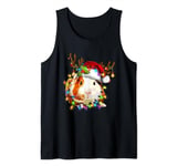 Funny Guinea Pig Christmas Reindeer Christmas Lights Pajama Tank Top