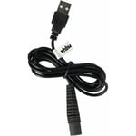 vhbw Câble de charge compatible avec Braun Series 9 9375CC type 5793, 9380CC type 5793 rasoir - Câble d'alimentation, 120 cm, noir
