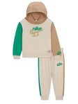 NIKE - Tracksuit consisting of sweatshirt and trousers - Sweatshirt with hood- sweatshirt with kangaroo pockets - Sweatshirt with embroidered logo - Trousers with adjustable waist with cord - Trousers