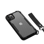 Clear Back Cover with Heavy Duty Shockproof TPU Bumper Phone Case, Suitable For Iphone12 Series Phones (Black, iphone 12/iphone 12 pro)