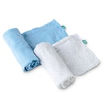 KOALA BABY CARE ® Gaze bleie Soft Touch 120 x 120 cm 2-pakning - blå
