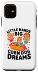 Coque pour iPhone 11 Little Hands Big Corn Dog Dreams Corndog Saucisse Hot Dog