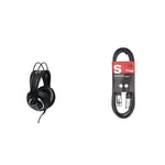 AKG K240 MKII Professional Semi-Open Over-Ear Studio Headphones & Stagg 3m XLR to XLR Plug Microphone Cable