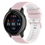 Garmin Venu 2 / VivoActive 4 etc. Tvåfärgat klockarmband i silikon - Rosa/Vit