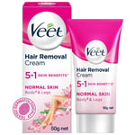 Veet Silk & Fresh Hair Removal Cream, Normal Skin - 50g (Pack of 1)