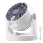 Woozoo, Ventilateur de table silencieux, puissant & portable, 23m², Portée 12m, Oscillation, Inclinaison verticale, Chambre - Woozoo PCF-HD18 - Blanc