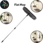 Large Flat Mop Hard Floor Cleaner Microfibre Heads Cleaning 2 In 1 Polishing UK