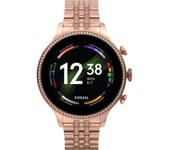 FOSSIL Gen 6 FTW6077 Smart Watch - Rose Gold, Stainless Steel Strap, Universal, Stainless Steel