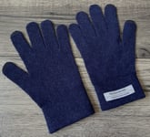 THE INOUE BROTHERS NAVY BLUE ALPACA WOOL TECH FRIENDLY GLOVES RETAIL £95
