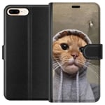 Apple iPhone 8 Plus Plånboksfodral Katt Tröja