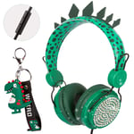 Kids Dinosaur Headphones with Microphone,3.5mm Over Ear Headphones for Children Boys Girls,Volume Limit Safe 85dB,Headset with Adjustable Headband for School Travel Xmas Gifts (Dinosaur)
