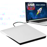 Extern DVD-enhet, USB 3.0 bärbar CD/DVD-RW-enhet/DVD-spelare