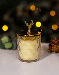 Christmas Scented Candle Decoration Gold Stag Lid Lemon Lavender Xmas Fragrance