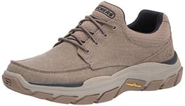 Skechers Homme Respected-Loleto MOC Toe Bungee Lace Slip on, Taupe, 11