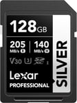 Lexar Professional SILVER SD Card 128GB, Up to 205MB/s Read, 140MB/s 128GB 