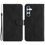 SKALO Samsung A15 4G Embossed Plånboksfodral i PU-Läder - Svart Svart