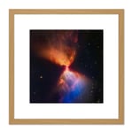NASA James Webb Telescope Catches Fiery Hourglass New Star Forms Protostar Square Wooden Framed Wall Art Print Picture 8X8 Inch