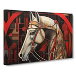 Horse Art Deco No.2 Canvas Print for Living Room Bedroom Home Office Décor, Wall Art Picture Ready to Hang, 30x20 Inch (76x50 cm)