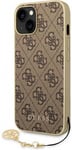 "GUHCP15SGF4GBR Hardcase 4G Charms Collection iPhone 15" Brown
