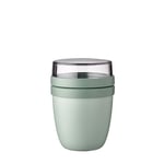 Mepal Overnight Oat jar - Mini - Practical Yoghurt Cup & Muesli Cup - Separate Compartments for Yoghurt & Muesli - Suitable for Freezer, Microwave & Dishwasher - 300 ml + 120 ml - Nordic Sage