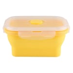 Silicone Food Storage Container, 350ml Collapsible Storage Containers, Bento Lunch Boxes, BPA Free, Microwave, Dishwasher, Silicone Camping Wowl with Lids - Red/Yellow/Green(Yellow)