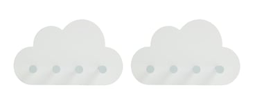 Argos Home Pack of 2 Cloud Wall Hooks - White