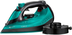 Tower Steam Iron 2800w Ceraglide Soleplate  Cord/Cordless -  T22022TL Teal/Black