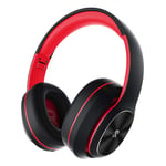 Rydohi Wireless Headphones Over Ear, [100 Hrs Playtime] Bluetooth Headphones, Foldable Hi-Fi Stereo Bass, Soft Memory Earmuffs, Built-in HD Mic, Wired Mode for TV/PC/Phone (Black-Red)