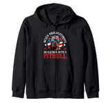 Pitbull Pittie Dog Breed Pet Never Underestimate an Old Man Zip Hoodie
