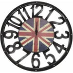 Tlily - Nostalgique DéCoration Murale le Britannique en Bois éVider NuméRique Muet Horloge Murale Monture Support Horloge DéCor à