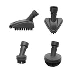 Polti Vaporetto PAEU0399 Kit of 4 Small Brushes with Nylon Bristles to Clean Tile Joints, Stoves and Bathroom Fixtures, Black