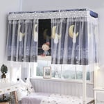 Students Dormitory Bed Canopy Single Sleeper Bunk Dustproof Bed Curtains Blackout Cloth Mosquito Nets Bed Tent Curtain for Junior Loft Bed College Students Dorm Sleep Privacy Bed Spread Curtains