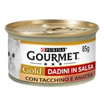 Purina Gourmet Gold Dadini in Salsa Humide Chat avec Tacchino et Canard, 24 Latex de 85 g