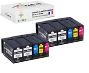 1500 - 10 Cartouches Compatibles 1500XL PGI-1500 XL pour CANON MAXIFY - 4 Noir + 2 Cyan + 2 Magenta + 2 Jaune