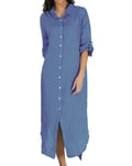 Lång skjortklänning Maddalena plus 40-44 denim chiaro