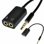 Gold Plated Headphone Mic Audio Splitter Cable Adapter For Laptops