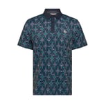 Original Penguin Mens Lattice Cocktail Polo Shirt - Black Iris, X-Larg
