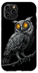 iPhone 11 Pro Owl on a branch with vintage camera lenses as eyes Case