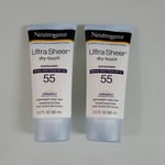 Neutrogena Ultra Sheer Dry-Touch Sunscreen Broad Spectrum SPF 55 - 2 PACKS LOT