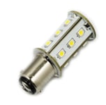 12V BA15d rundtlysende 2,4W 15 SMD3528 led pære, varmhvit