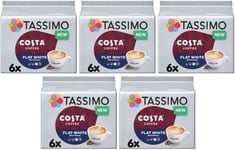 Tassimo Costa Flat White Coffee Pods, 12 T-Discs (Pack of 5, Total 30 Drinks)