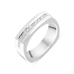 Platinum 0.18ct Diamond Row Oblong Wedding Ring