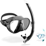 Cressi Unisex's Combo Ocean VIP Set mask Ocean & Snorkel Gamma, Black, One Size,WDM1000125