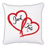 i-Tronixs® Personalised Valentines Cushion Cover Pillow For Boyfriend Girlfriend Husband Wife Wedding Gift Customise Your Picture/Name Photo Image Couple Present (40cm X 40cm) (Without Insert 005)