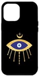 Coque pour iPhone 12 Pro Max Blue Evil Eye Cils jaunes Nazar Phone