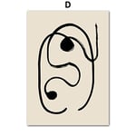 Ami0707 Wall Art Canvas Painting Drew Line Face FlowerPaintingPosters Wall Pictures For Living Room Decor 50X70cmNoFramed D